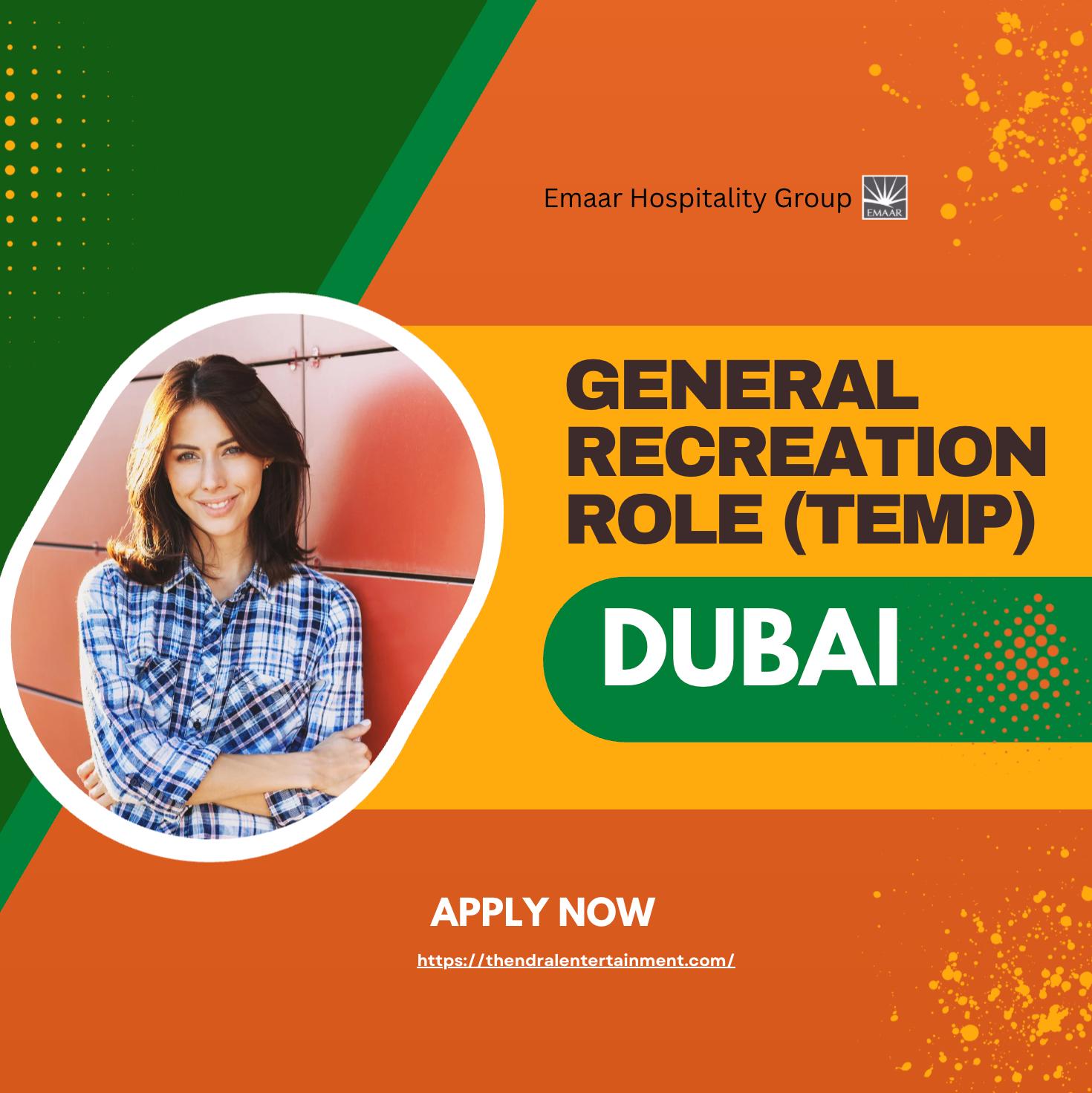 Dubai Recreation Jobs – Exciting Opportunities with Emaar for General Recreation Roles | Last Date 31st Oct