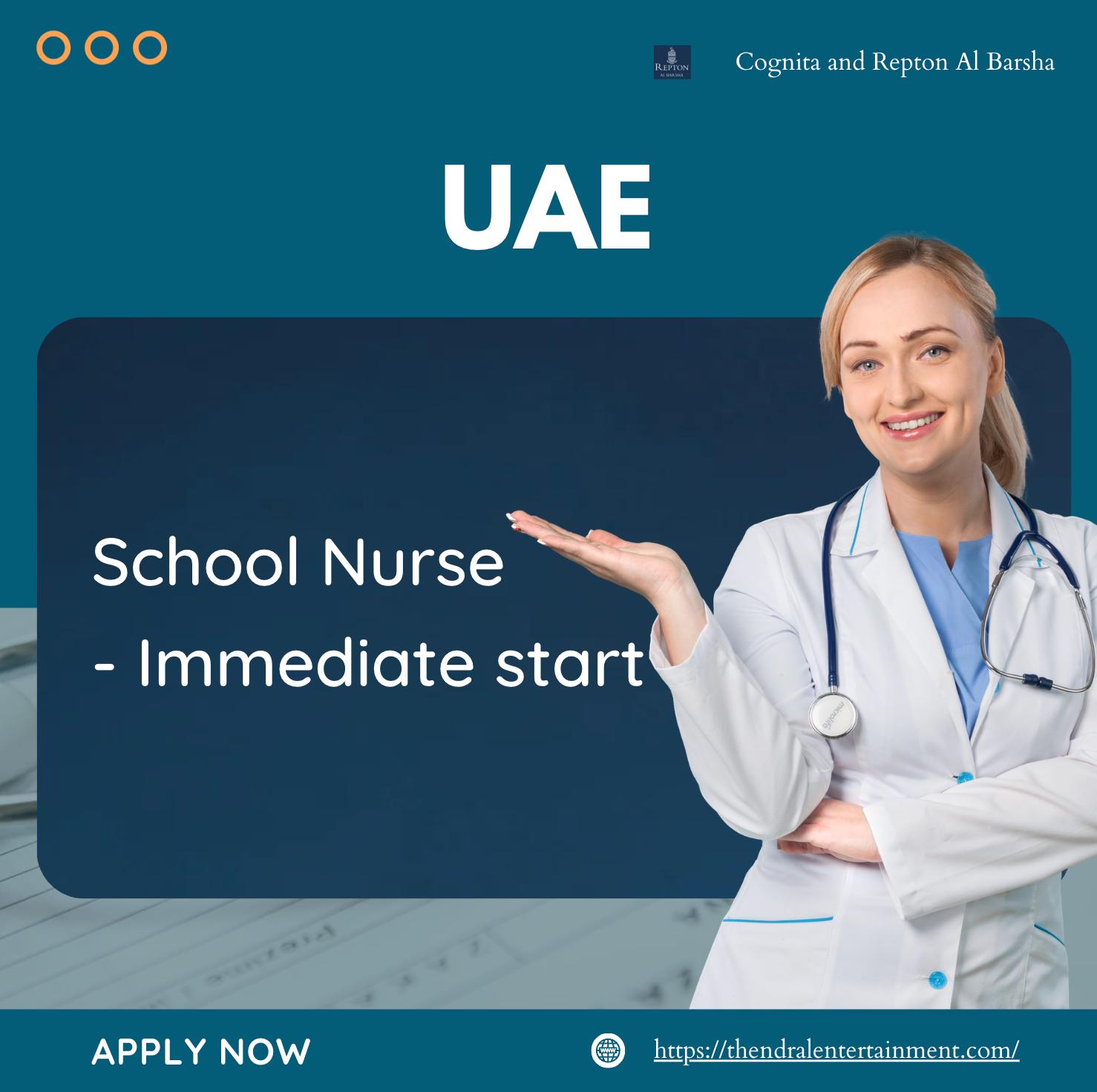 School Nurse Jobs UAE – Immediate Start at Repton Al Barsha | Join Now - Last Date 15th Oct 2025