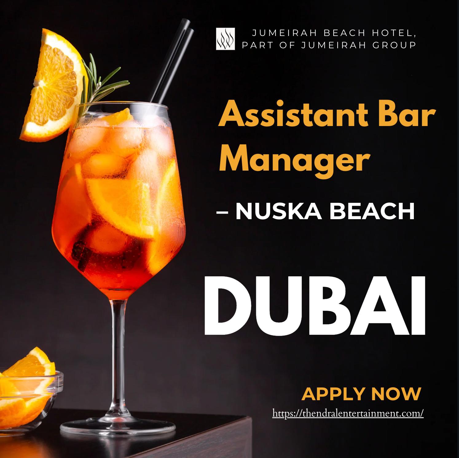 Jumeirah Beach Hotel Careers – Exciting Assistant Bar Manager Jobs in Dubai | Last Date 31st Oct