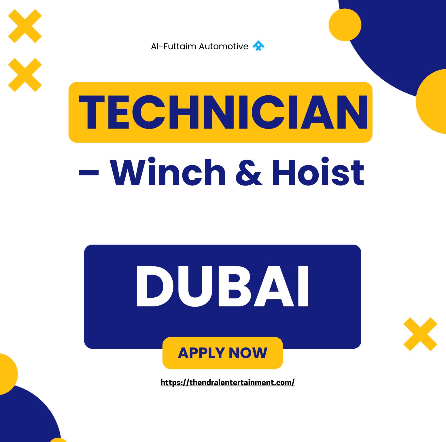 Technician Jobs Dubai 2025 – Skilled Winch & Hoist Technician Role at Al-Futtaim Automotive (FAMCO) | Apply Now