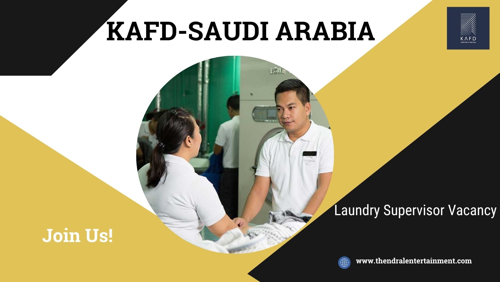 ✦ KAFD – Laundry Supervisor Vacancy in Saudi Arabia 2025