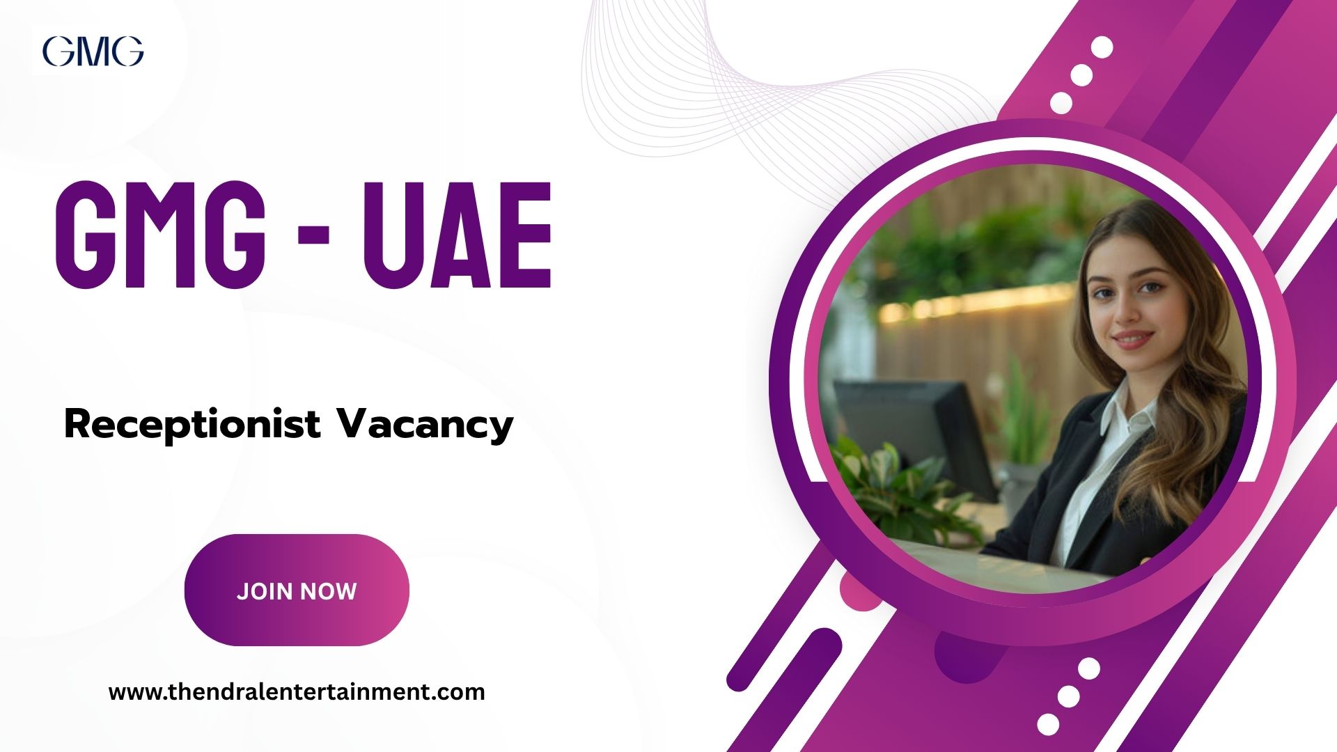 🌟 GMG – Receptionist Vacancy in United Arab Emirates 2025 – Apply Immediately