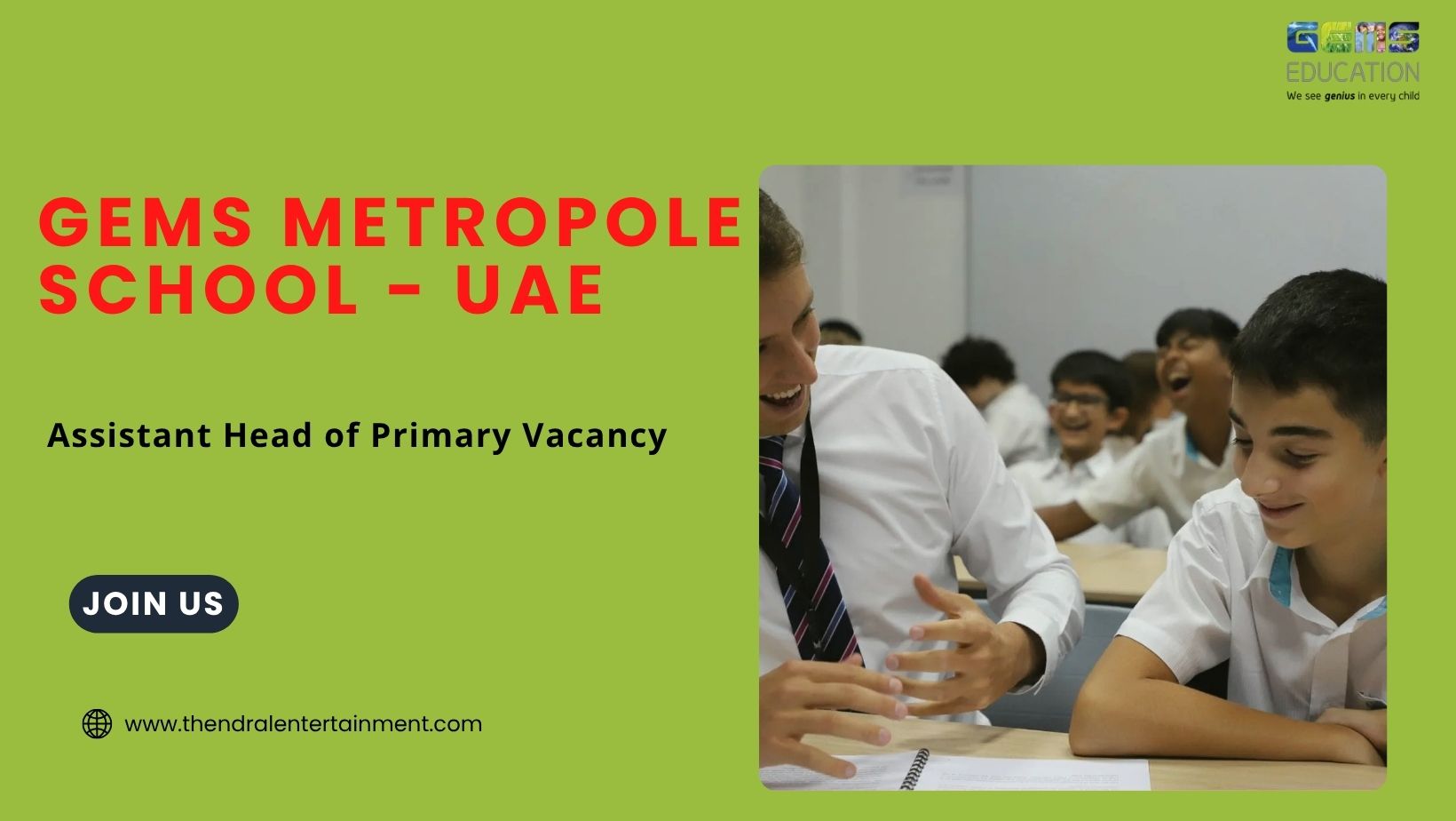 ⭐ GEMS Metropole School – Assistant Head of Primary Vacancy in the UAE 2025