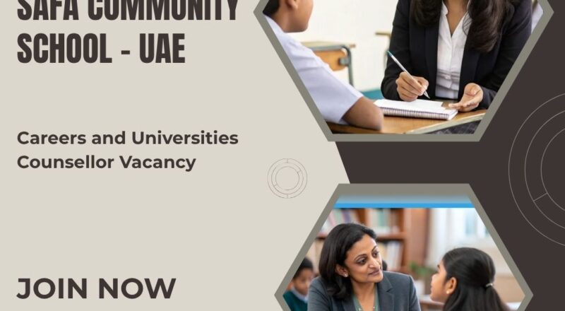 🏫 Safa Community School – Careers and Universities Counsellor Vacancy in the United Arab Emirates – Apply Before 5 December 2025