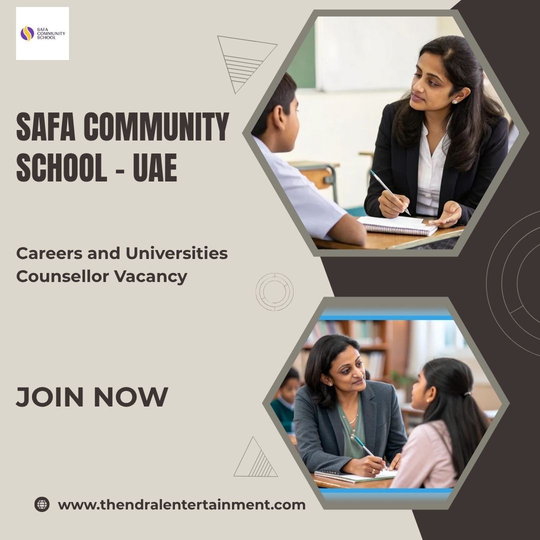 🏫 Safa Community School – Careers and Universities Counsellor Vacancy in the United Arab Emirates – Apply Before 5 December 2025