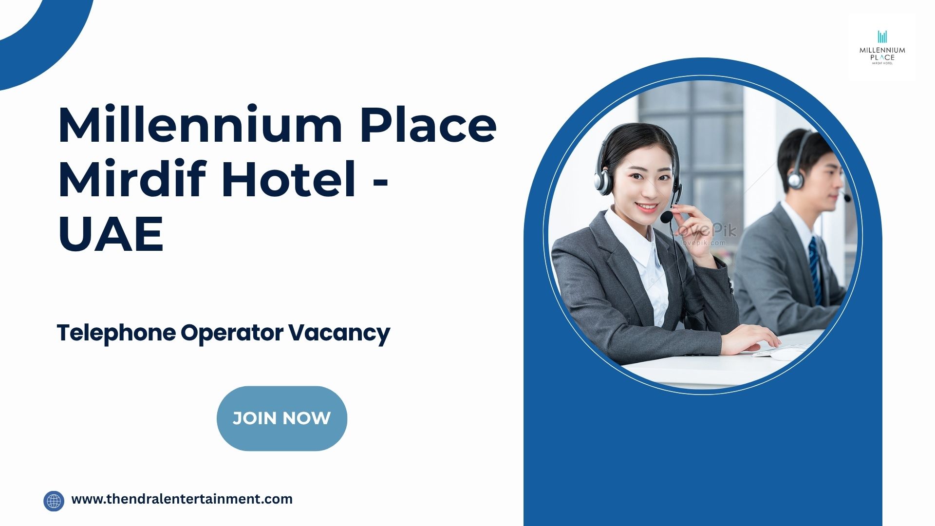 ✨ Millennium Place Mirdif Hotel – Telephone Operator Vacancy in UAE 2025 – Apply Immediately