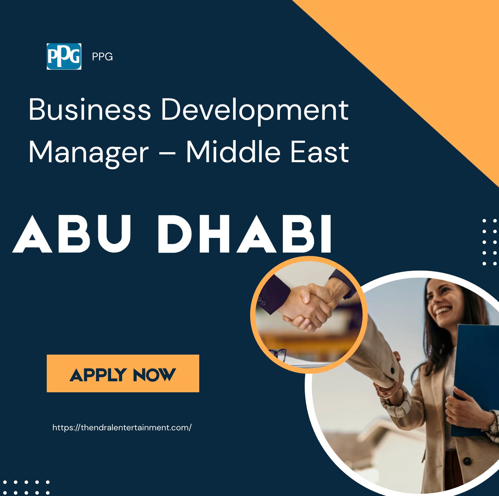 Business Development Manager Middle East Job in UAE 2025 – Lead Strategic Growth with PPG