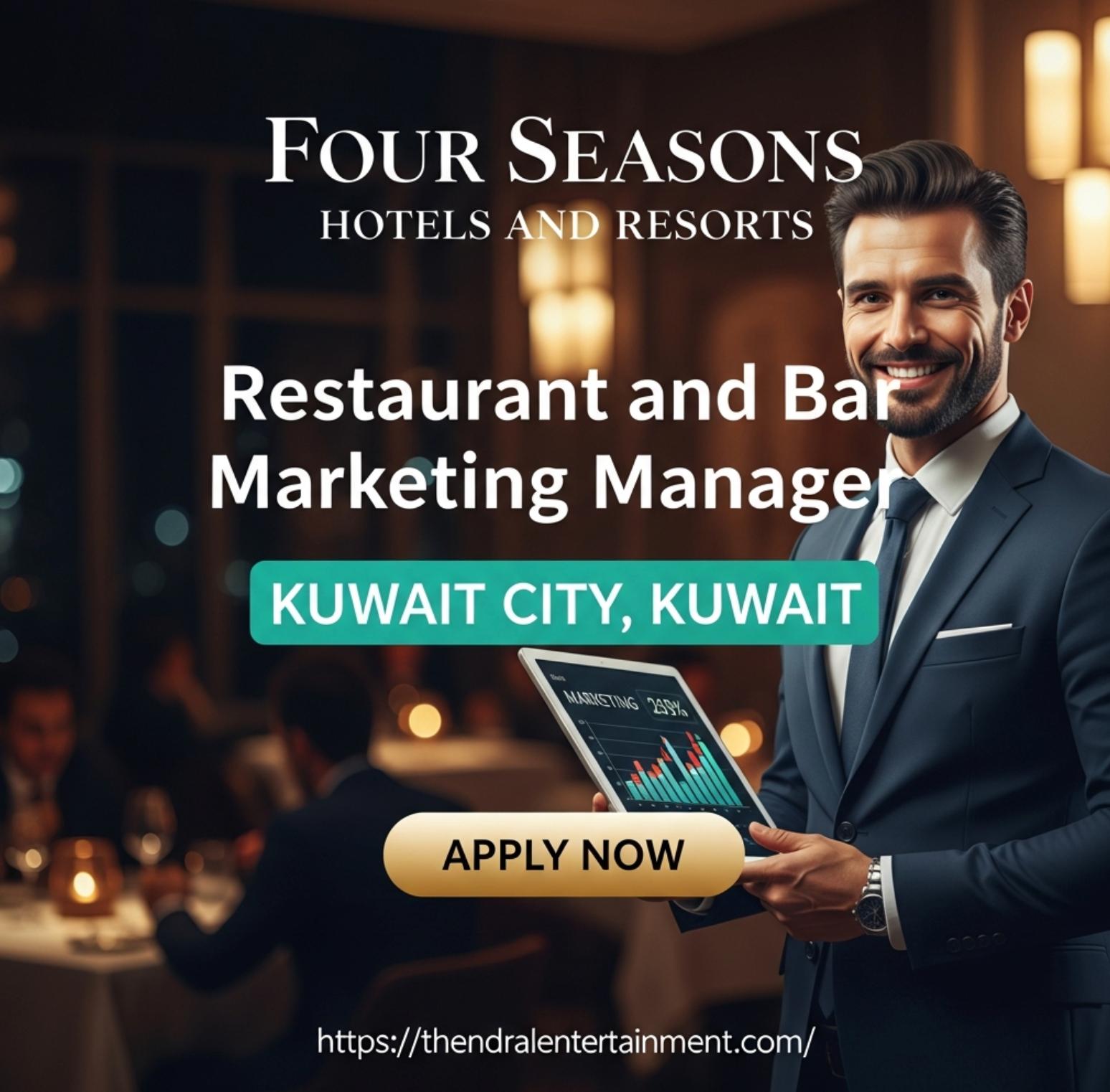 Restaurant and Bar Marketing Manager Kuwait Jobs 2025 – Four Seasons Luxury F&B Career Opportunity