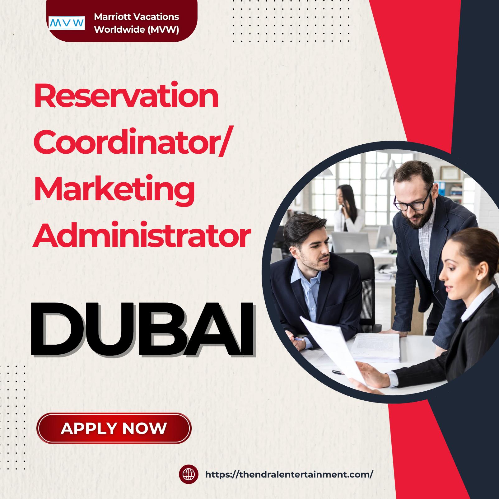 Dubai hotel jobs 2025 – Exciting Reservation Coordinator/Marketing Administrator at Marriott | Apply Before 13th Nov