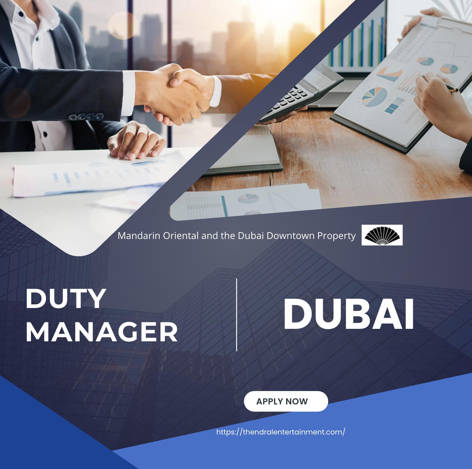 Duty manager jobs in Dubai 2025 – Lead Luxury Front Office Operations at Mandarin Oriental Downtown