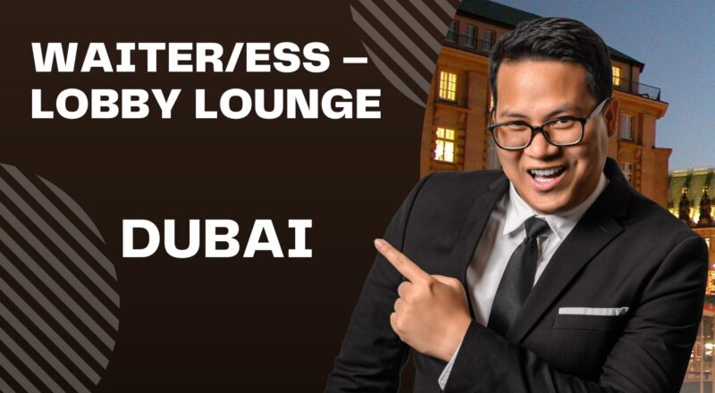 Waiter Jobs in Dubai 2025 – Luxury Lobby Lounge Career at Jumeirah Emirates Towers