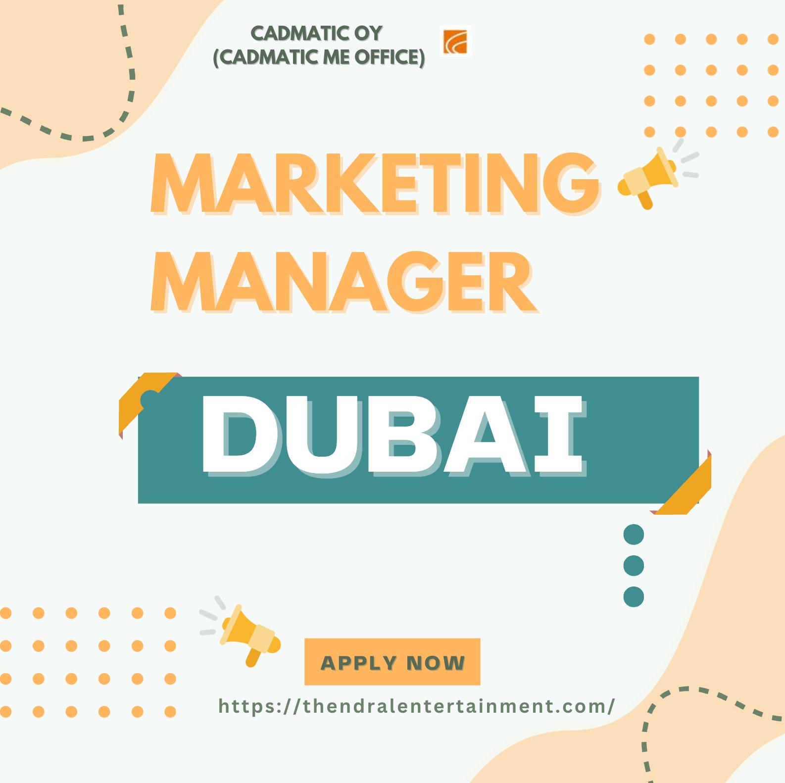 Marketing Manager Jobs in Dubai 2025 – Lead Regional B2B Growth for Cadmatic in the Middle East