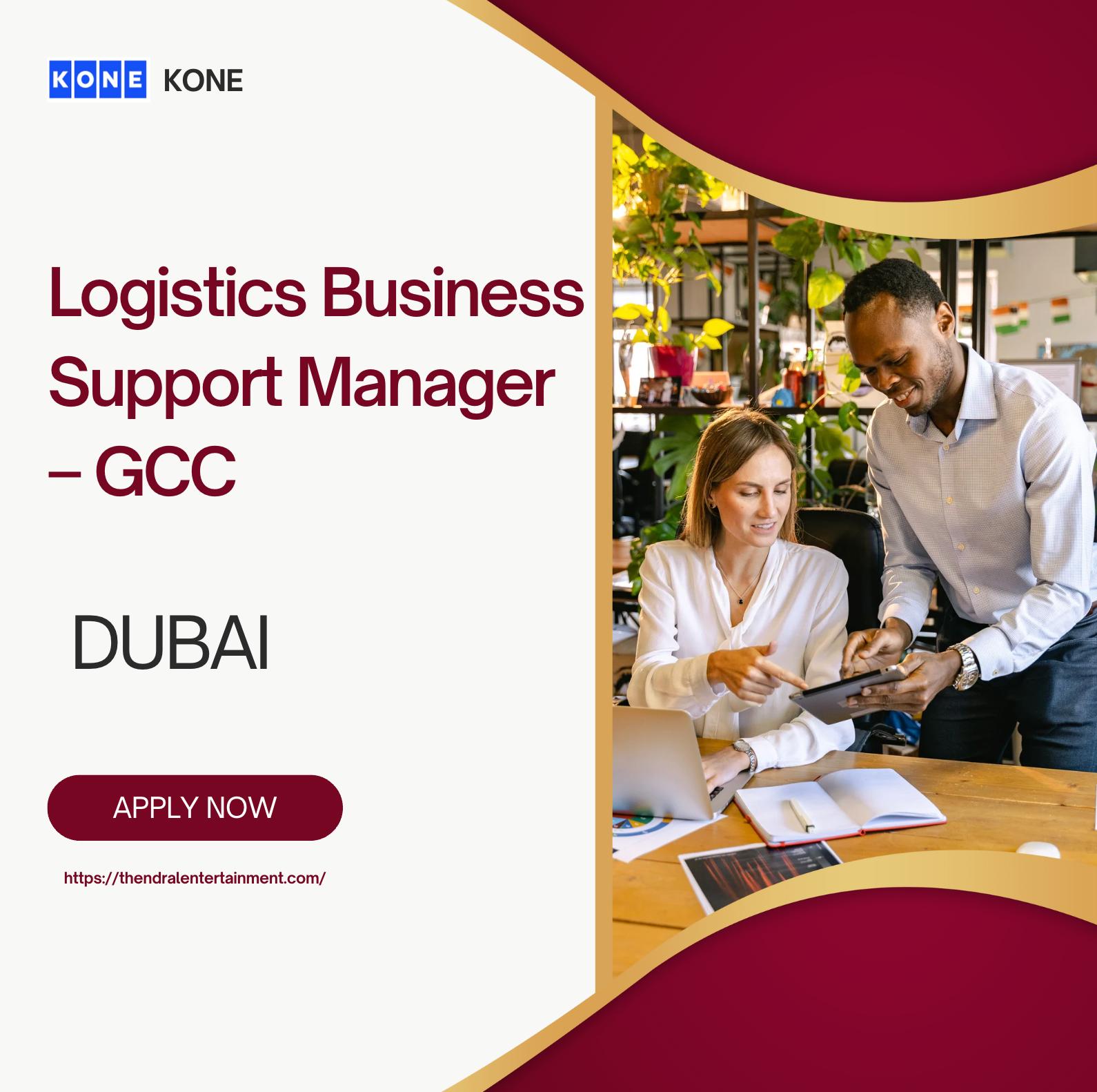 Logistics jobs Dubai 2025 – Logistics Business Support Manager (GCC) at KONE | Apply Now