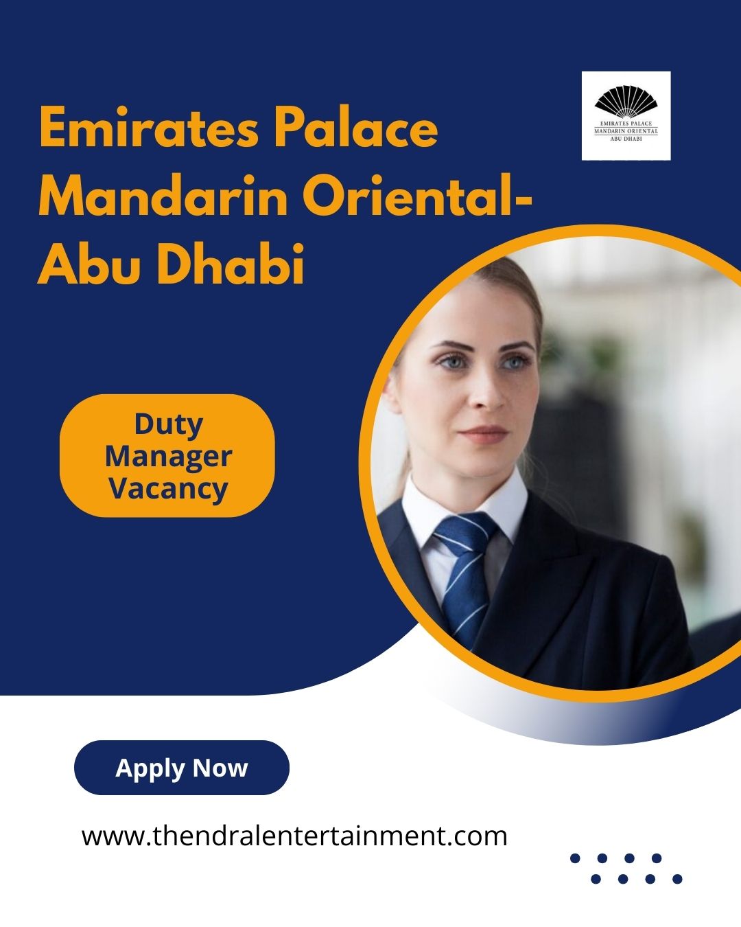 ✨ Emirates Palace Mandarin Oriental | Duty Manager Vacancy in UAE 2025