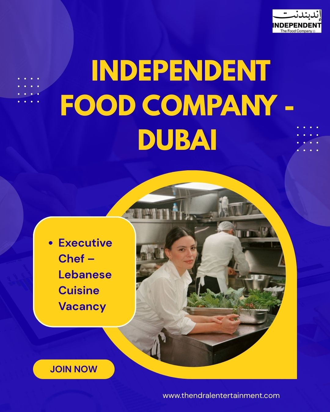 ✨ Independent Food Company | Executive Chef – Lebanese Cuisine Vacancy in UAE 2025