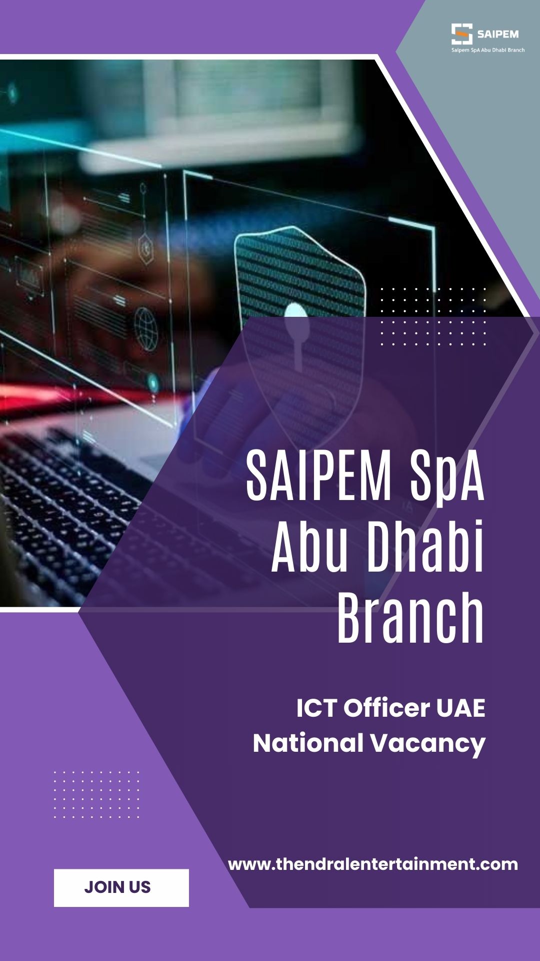 ✨ SAIPEM SpA Abu Dhabi Branch | ICT Officer UAE National Vacancy in UAE 2025