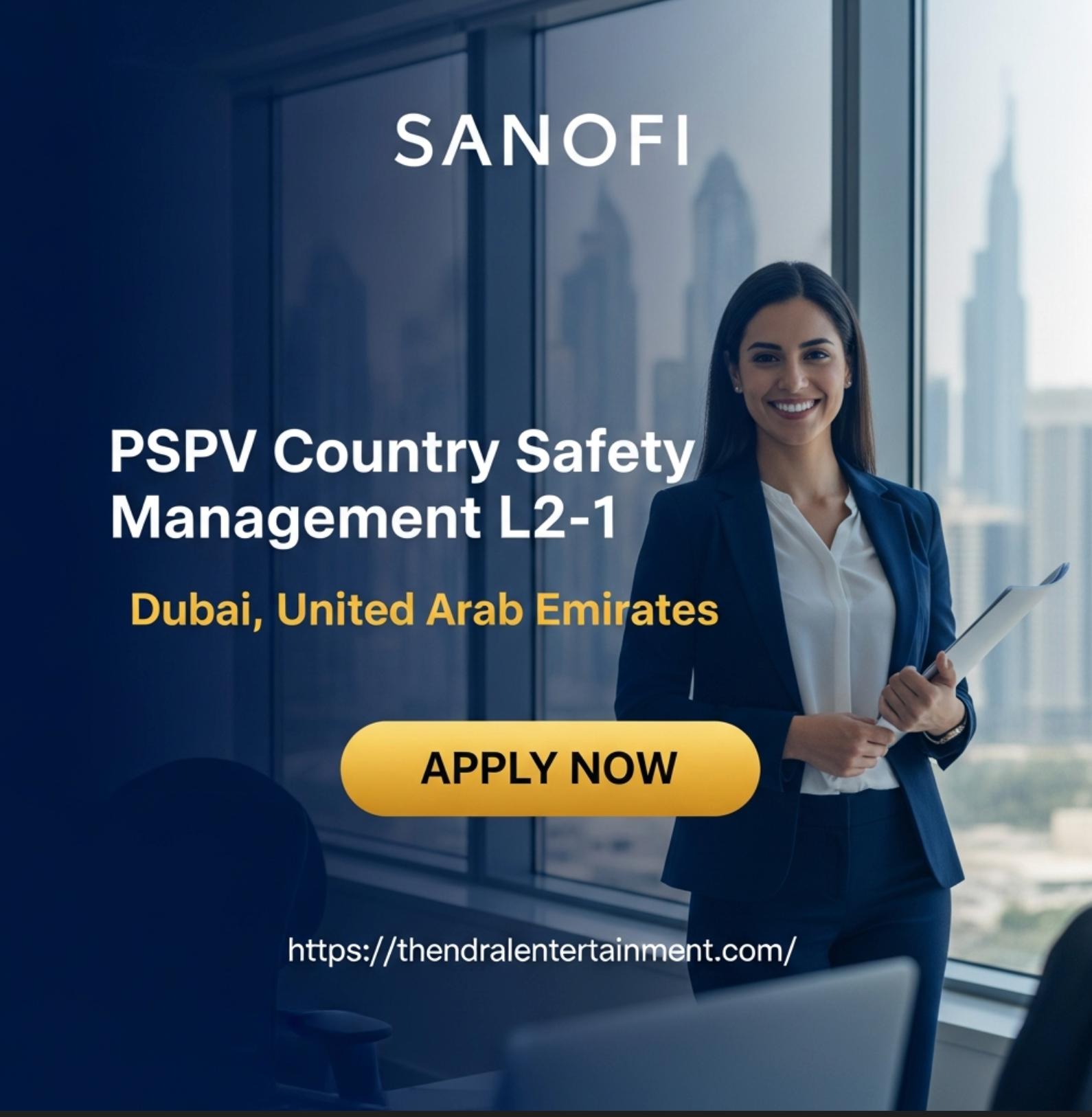 PSPV Country Safety Management Role at Sanofi - Pharmacovigilance Jobs in Dubai 2025