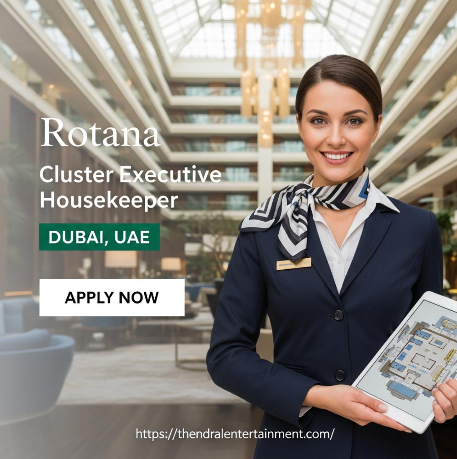 Housekeeping Jobs in Dubai 2025 – Join as a Cluster Executive Housekeeper at Rotana Now