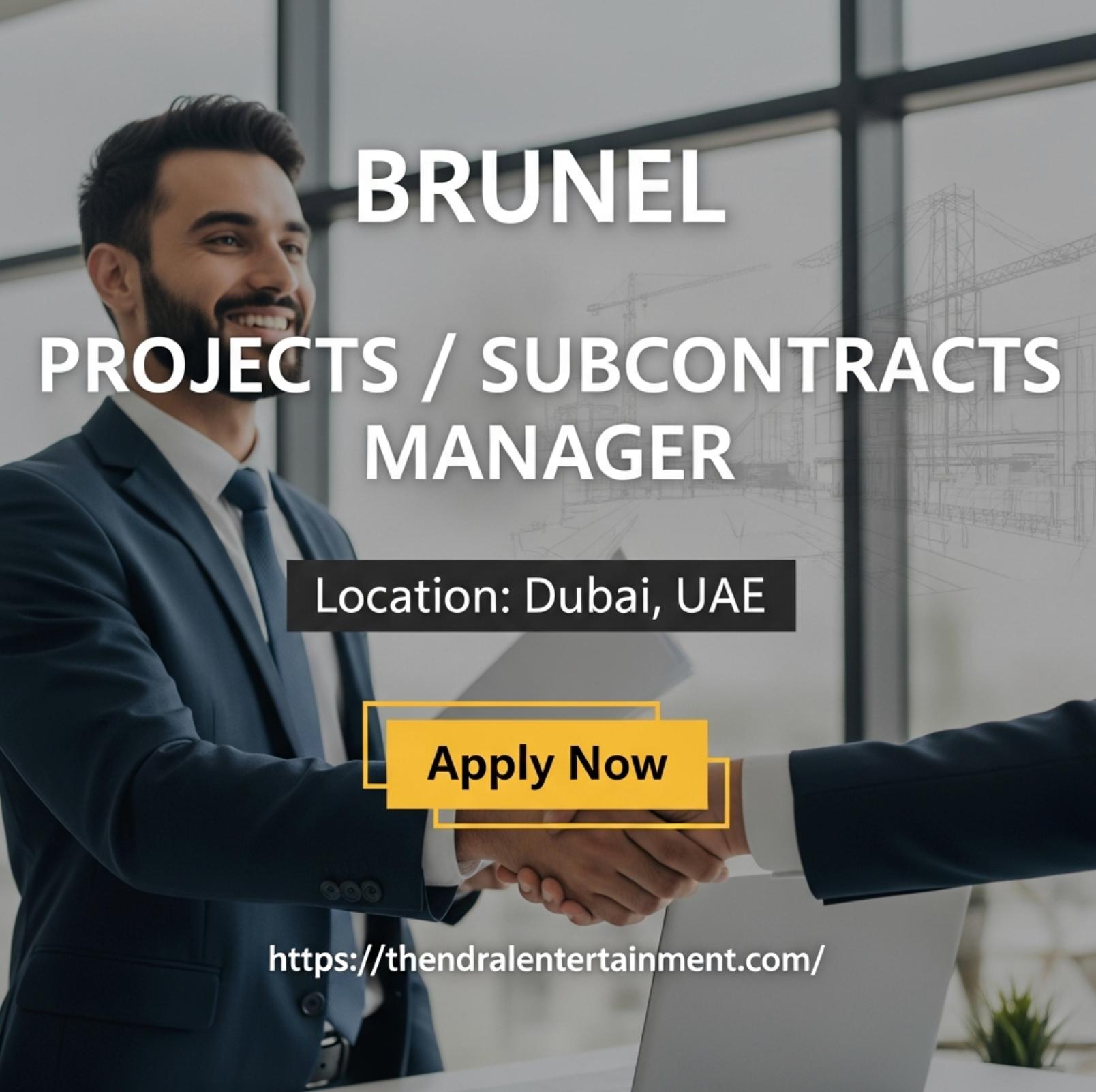 Projects Subcontracts Manager Abu Dhabi 2025 – Brunel Energy Job Opportunity in a Leading EPC Company