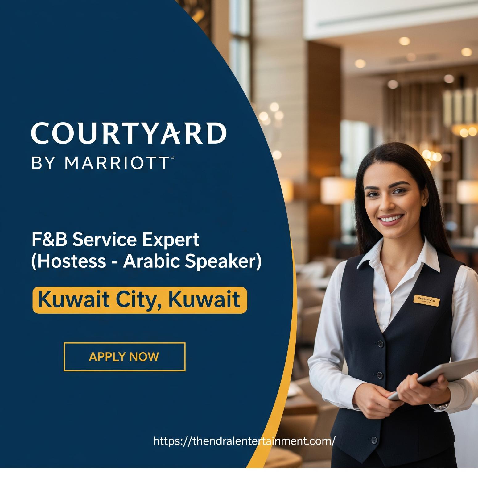 Food and Beverage Jobs Kuwait 2025 – Exciting Hostess Career at Courtyard by Marriott Kuwait City