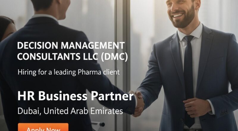 HR Business Partner Jobs Dubai 2025 – High Growth Pharma Career Opportunity via DMC