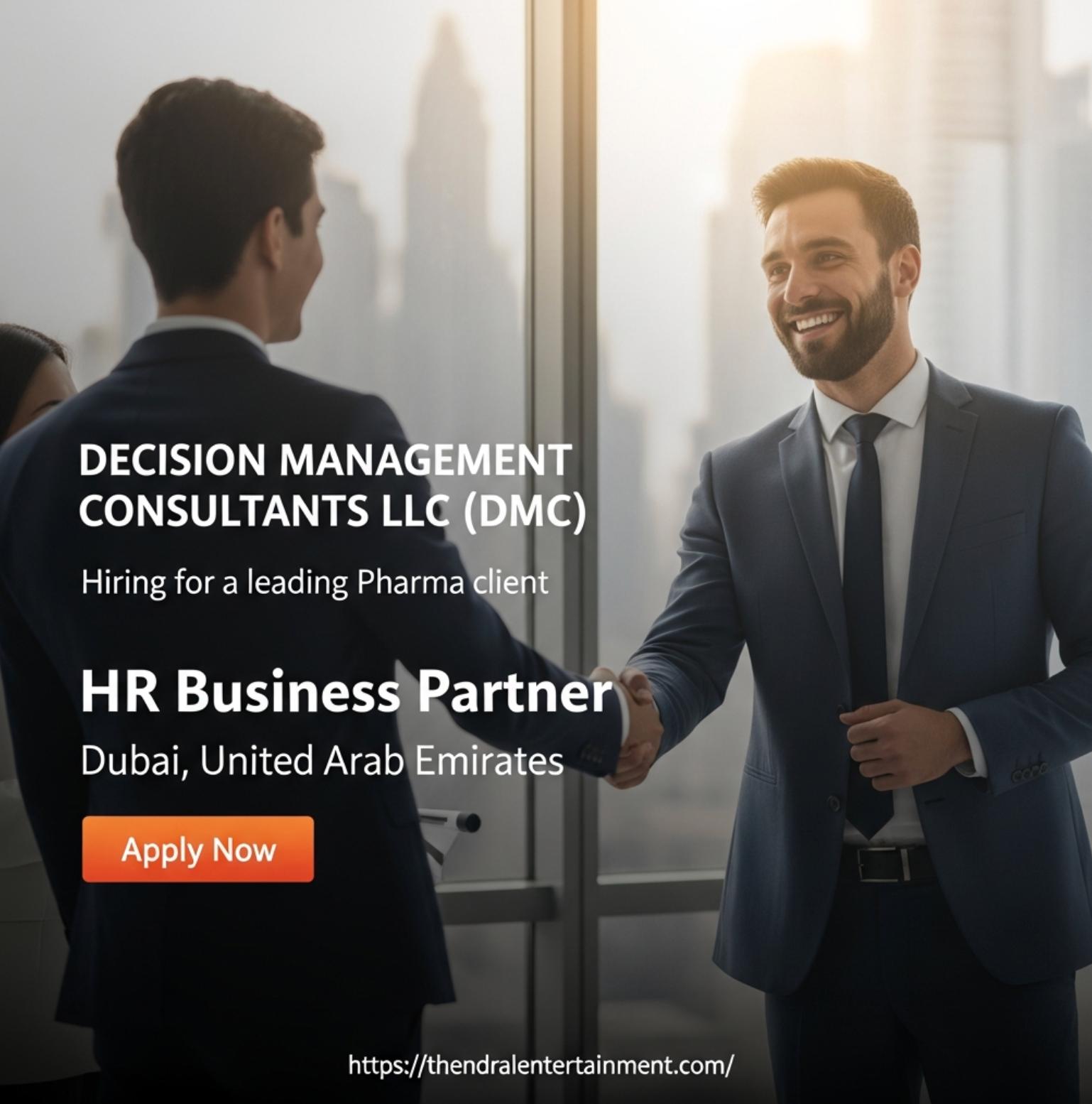 HR Business Partner Jobs Dubai 2025 – High Growth Pharma Career Opportunity via DMC