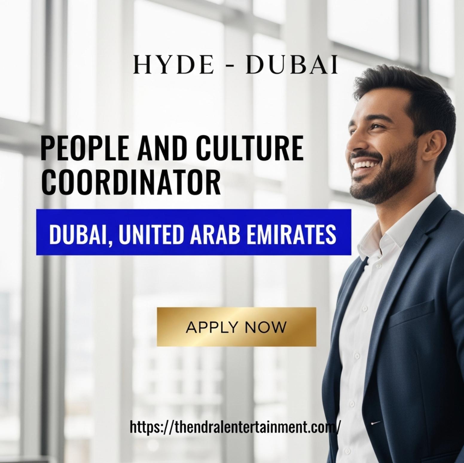 People and Culture Coordinator Dubai 2025 – Exciting Hyde Hotel HR Career