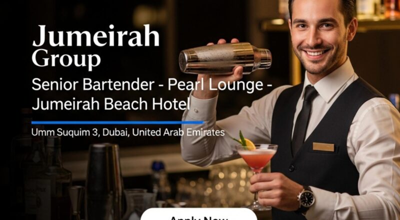 Senior Bartender Jobs in Dubai 2026 – Luxury Hospitality Career at Jumeirah Beach Hotel