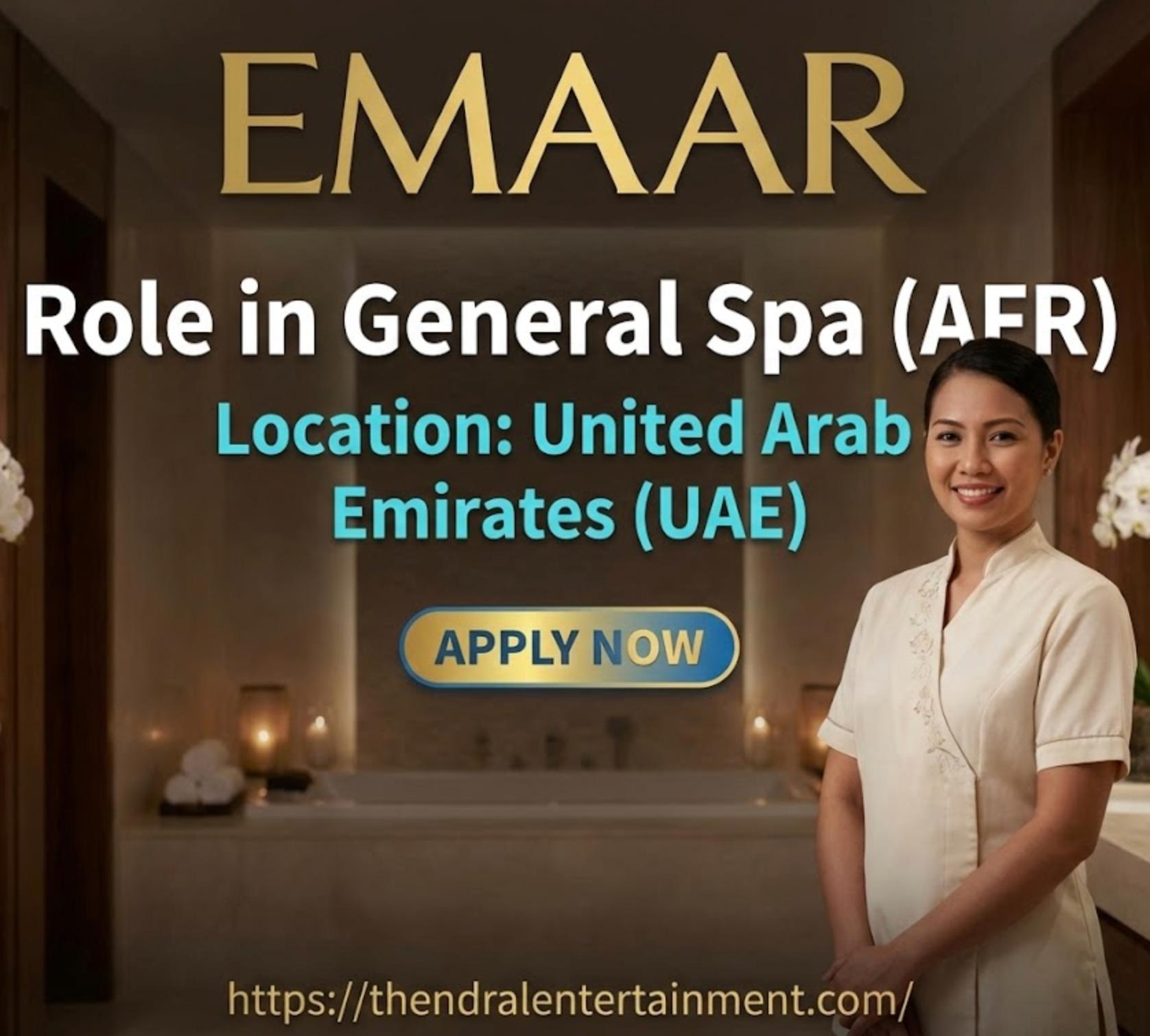 Spa Jobs Dubai 2026 – Exciting General Spa Role at Emaar Careers | Apply Now