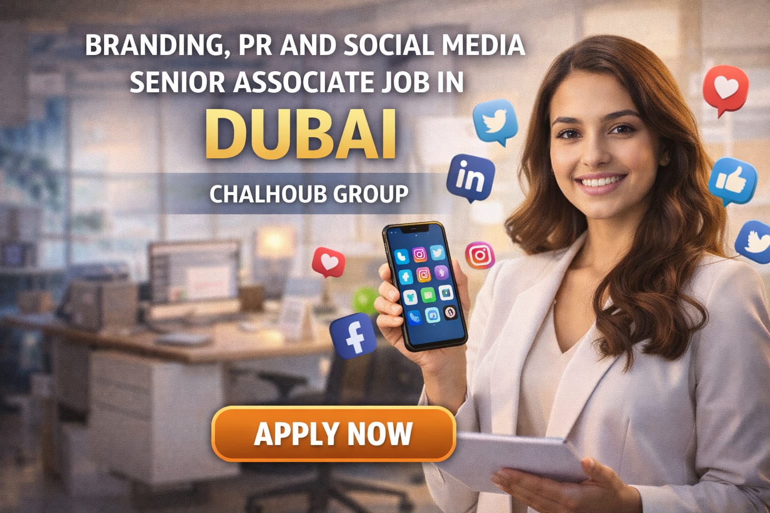 Branding PR & Social Media Senior Associate Job in Dubai