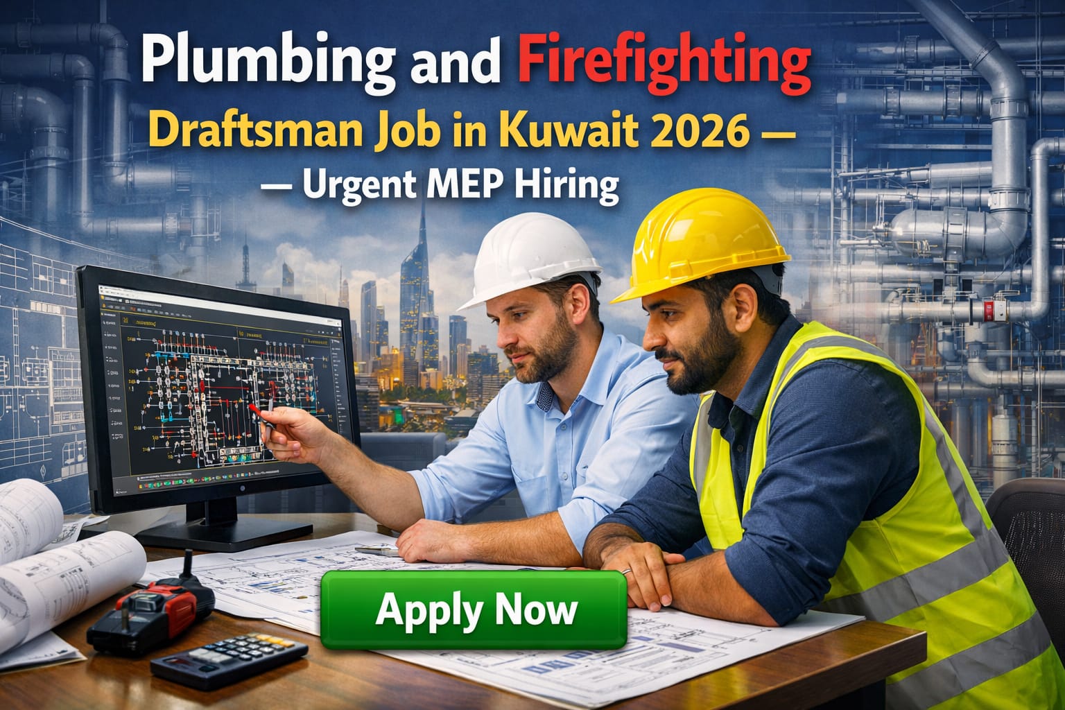 Plumbing & Firefighting Draftsman Job in Kuwait
