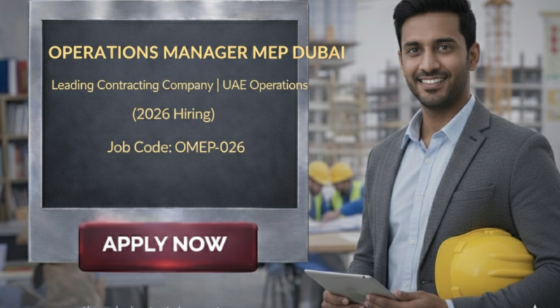 Operations Manager MEP Job in Dubai