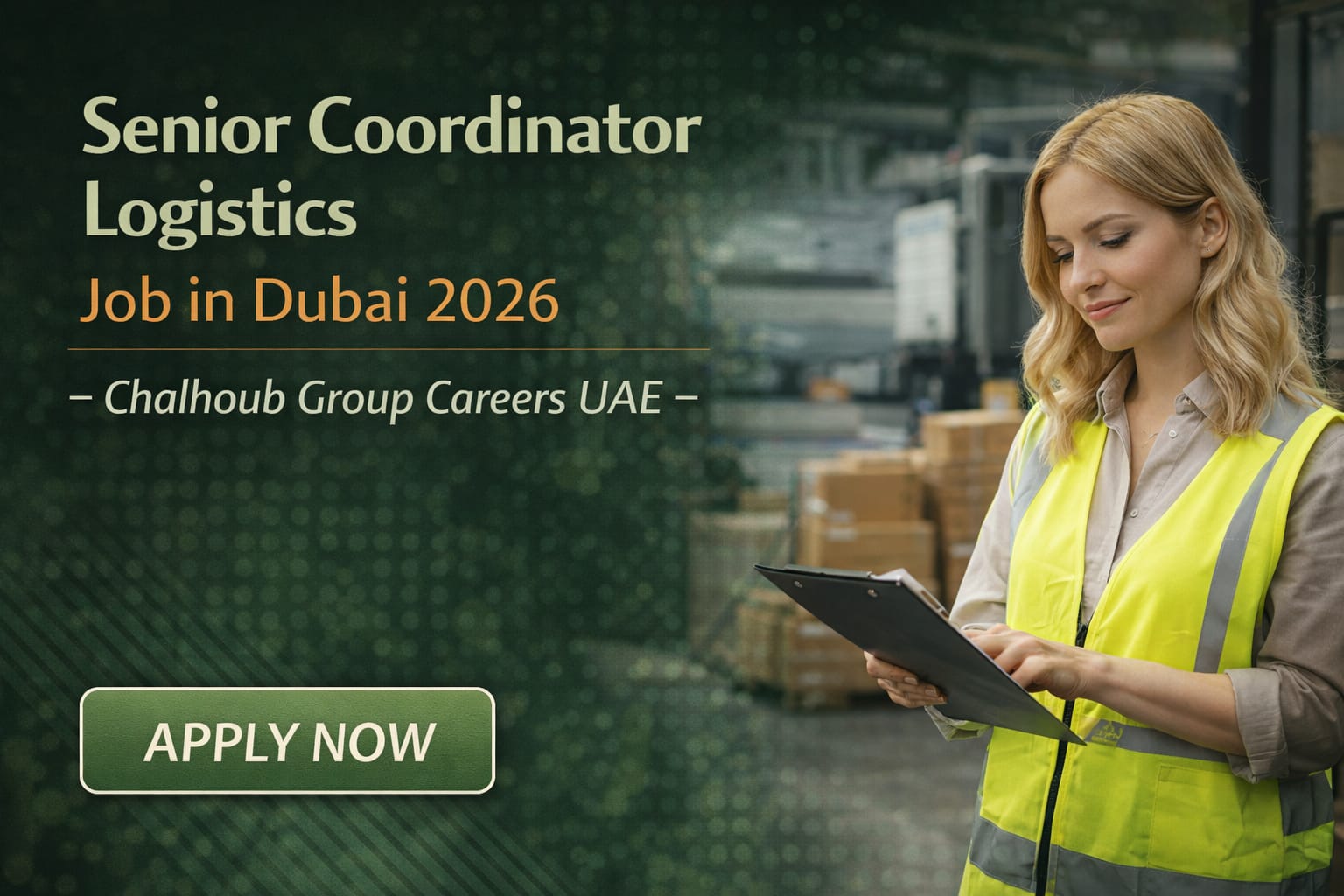 Senior Coordinator Logistics Job in Dubai