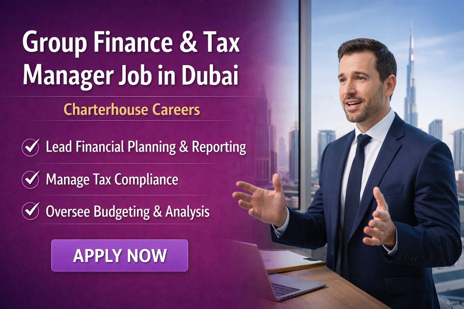 Group Finance and Tax Manager Job in Dubai