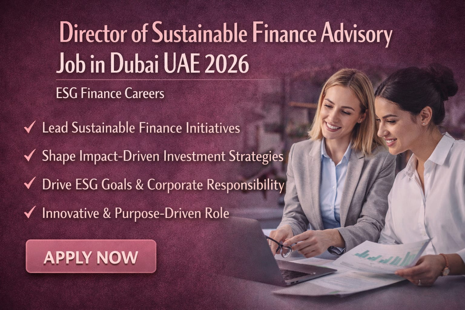 Director of Sustainable Finance Advisory Job in Dubai
