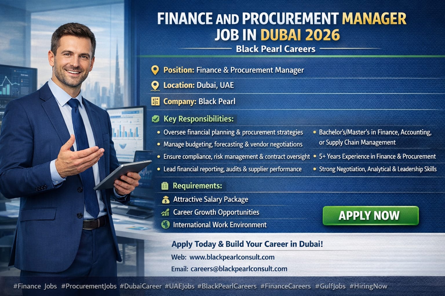 Finance and Procurement Manager Job in Dubai