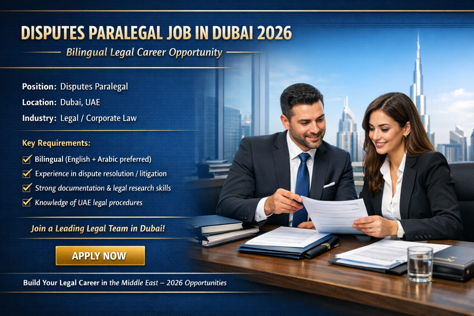 Disputes Paralegal Job in Dubai