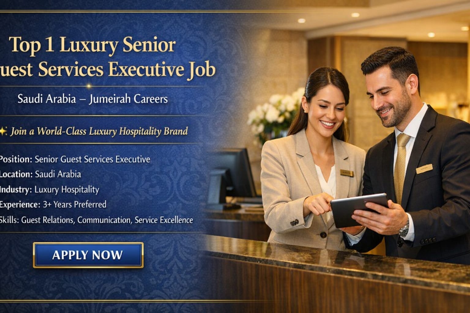 Senior Guest Services Executive Job in Saudi Arabia