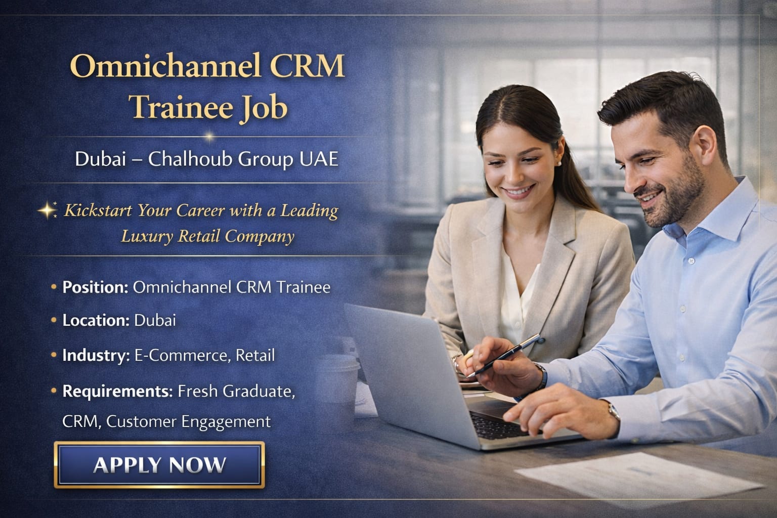 Your title doesn't contain a positive or a negative sentiment word.Fix with AI Your title doesn't contain a power word. Add at least one.Fix with AI Omnichannel CRM Trainee Job in Dubai Emiratisation