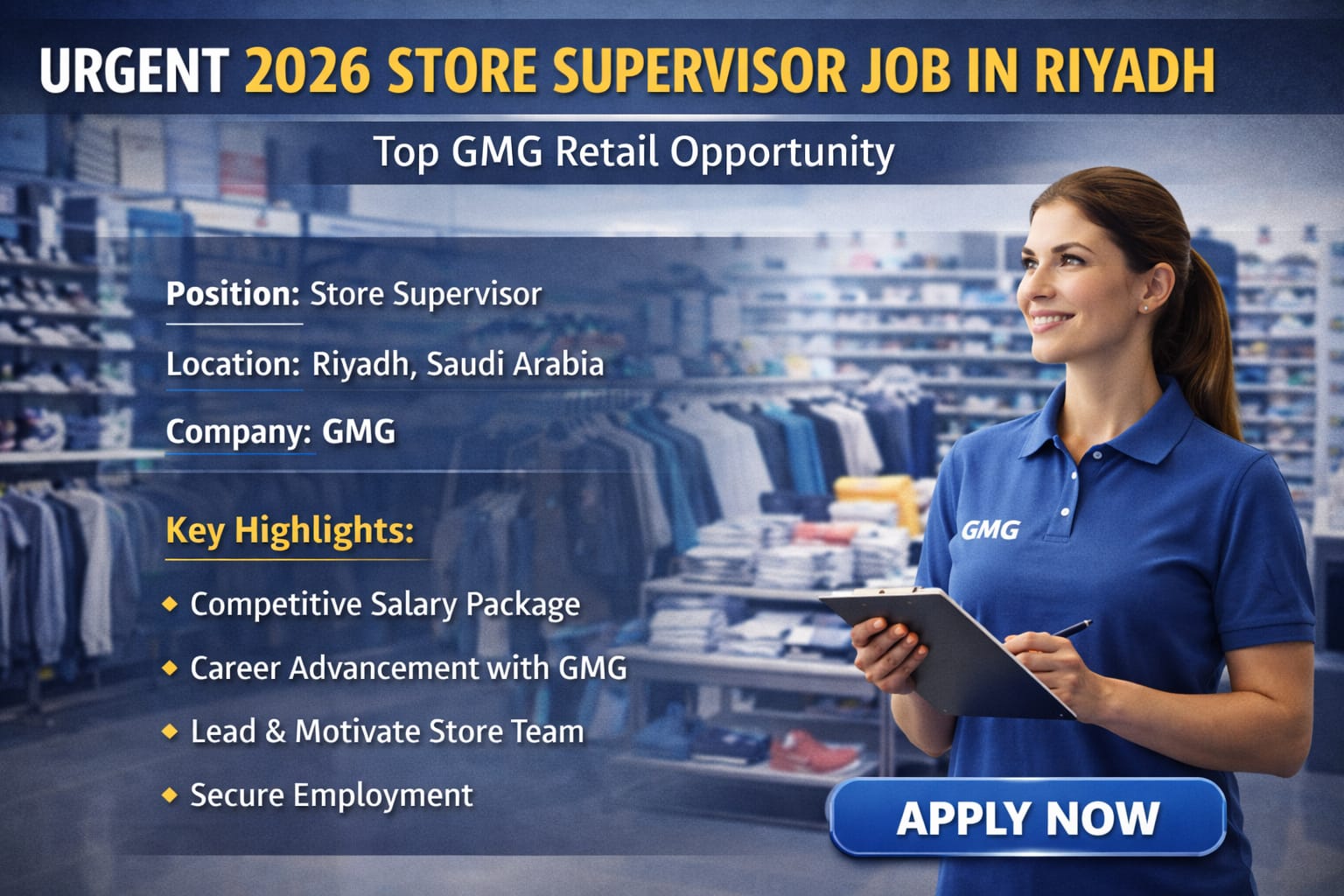 Store Supervisor Job in Riyadh