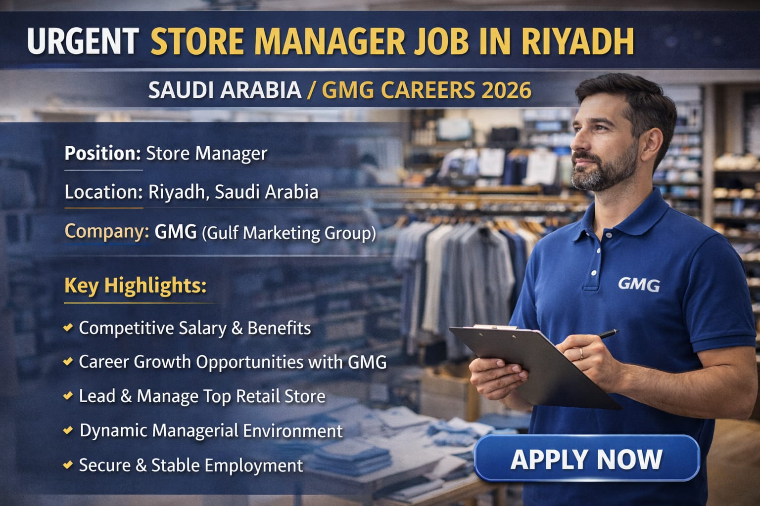 Store Manager Job in Riyadh