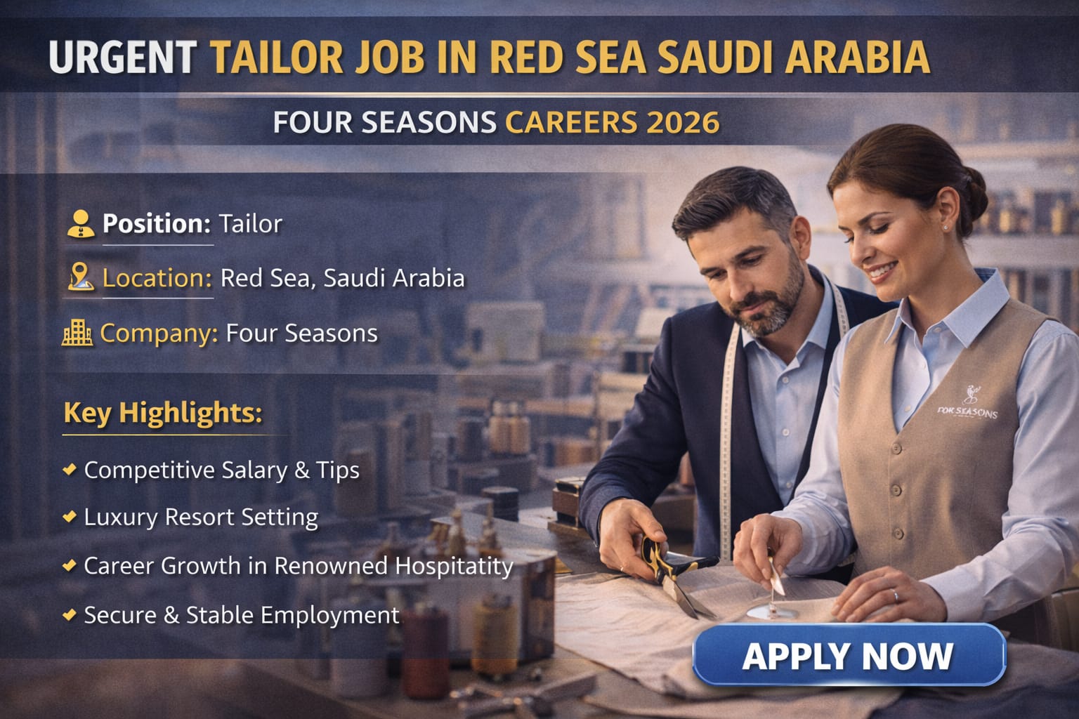 Tailor Job in Red Sea Saudi ArabiaUse Focus Keyword in the content.