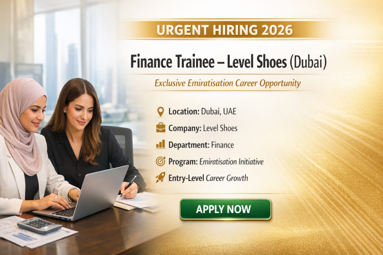 Level Shoes Finance Trainee Job in Dubai