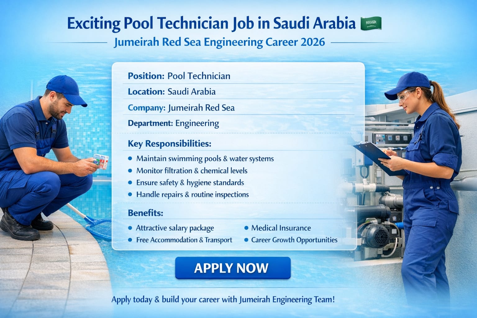 Pool Technician Job in Saudi Arabia