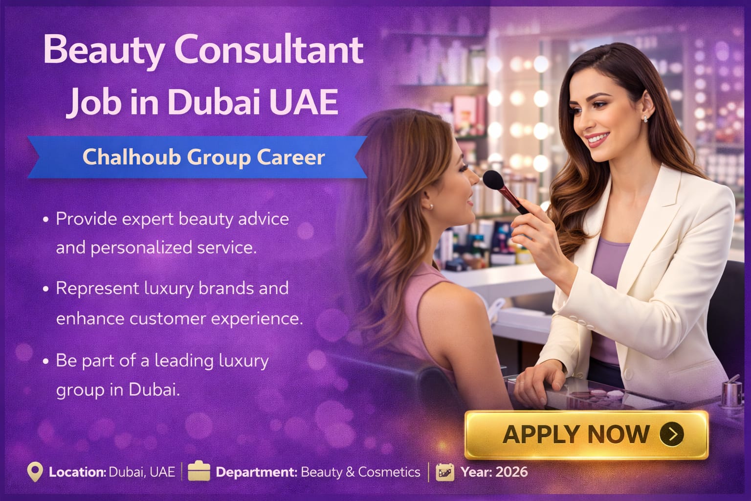 Beauty Consultant Job in Dubai UAE