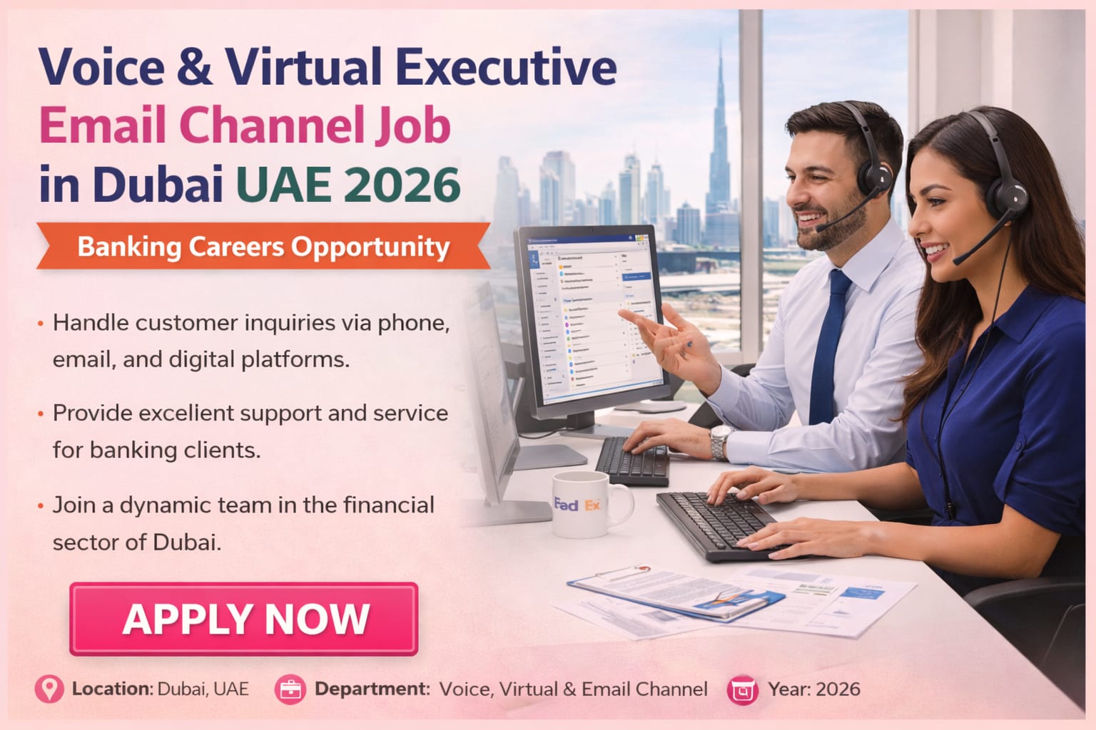 Voice & Virtual Executive Email Channel Job in Dubai UAE