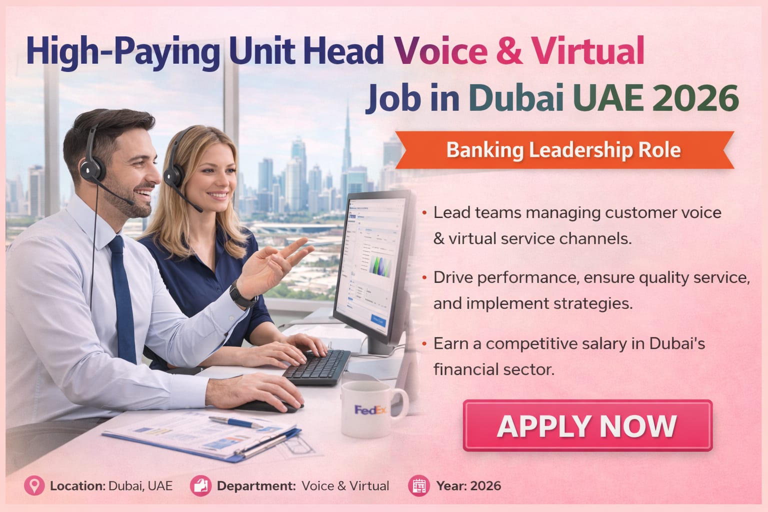 Unit Head Voice & Virtual Job in Dubai UAE