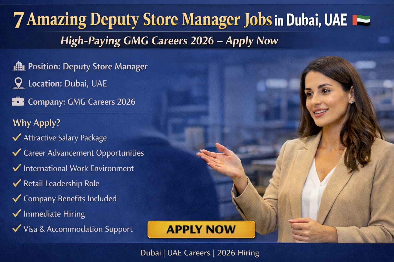 Deputy Store Manager Jobs in Dubai UAE