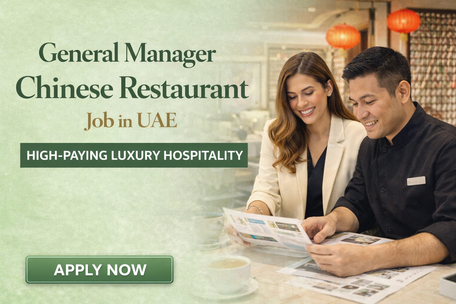General Manager Chinese Restaurant Job in UAE