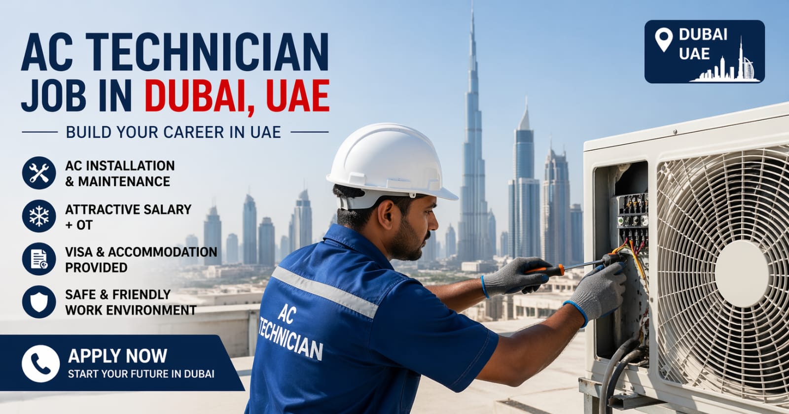 AC Technician Job in Dubai UAE